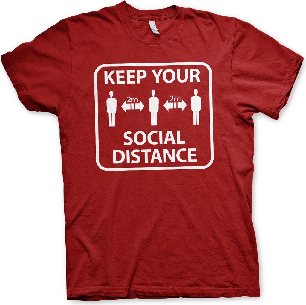 Keep Your Social Distance T-Shirt - XX-Large - Tango-Red