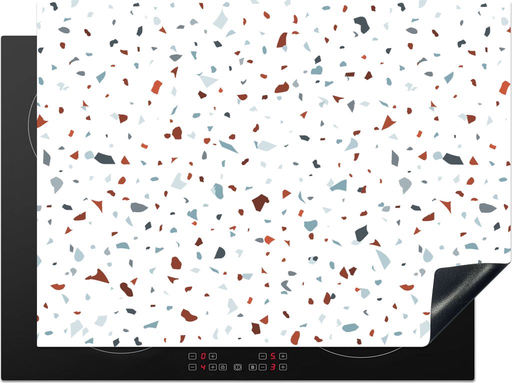 KitchenYeah Herdabdeckplatte Terrazzo - Abstrakt - Muster , 71x52cm, Küche Deko, Glaskeramikkochfeld Herdabdeckung, Abdeckplatte fùr Kochfeld