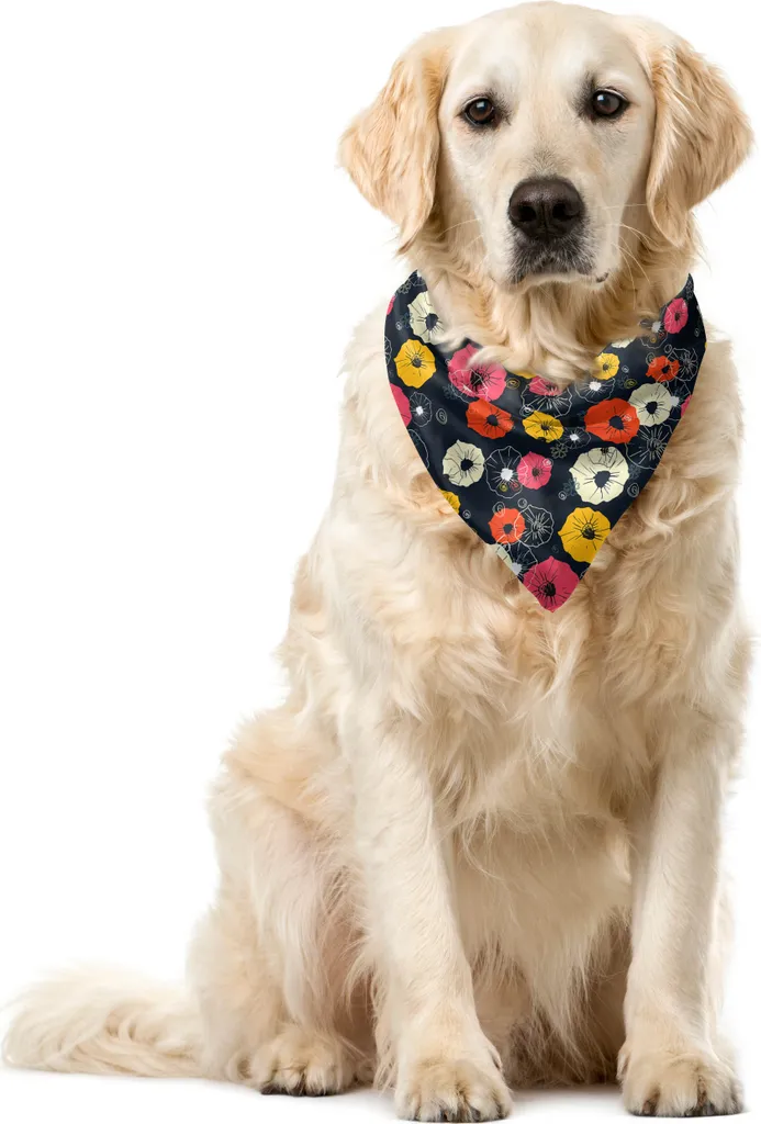 Acquista ABAKUHAUS Bandana Cani Fiori Primavera 55x55cm - Accessorio Pet