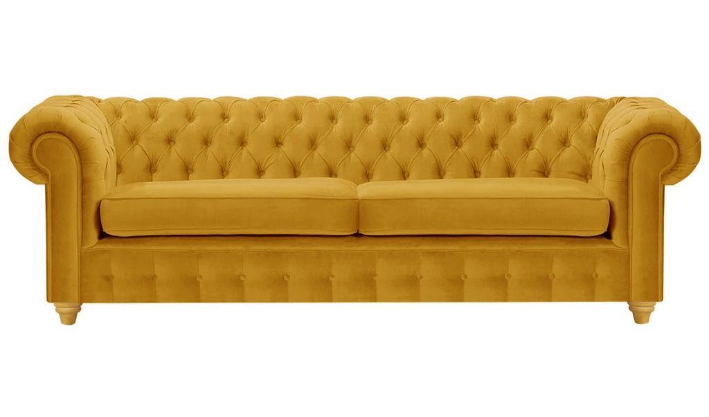 SLF24 - Dreisitzer-Sofa Chesterfield Max - Senf - Velluto 8