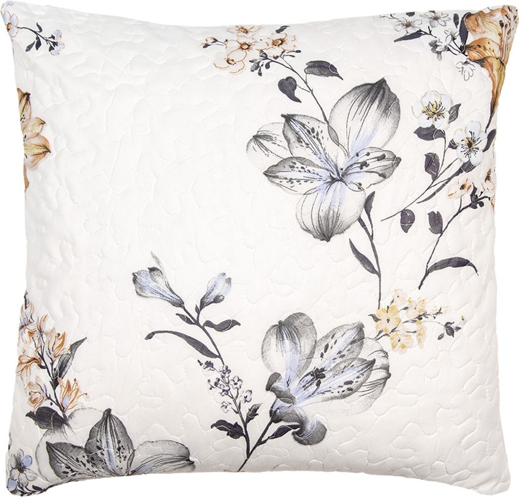 Clayre & Eef Kissenbezug 50x50 cm Weiß Grau Polyester Produktbild 