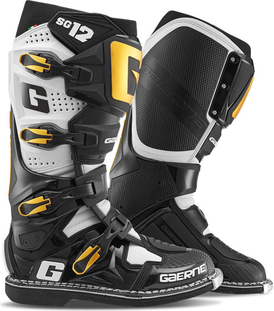 Gaerne SG-12 Motocross Stiefel, schwarz/weiß/gold, 41