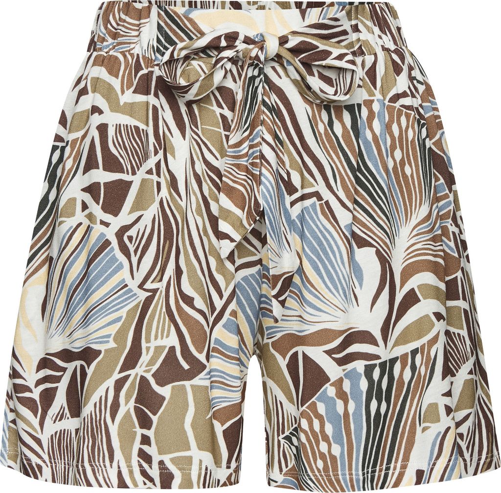 LASCANA Strandshorts creme-khaki-hellblau-braun bedruckt Größe 36