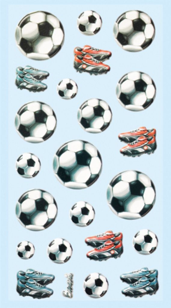 Soft-Sticker Fußball, 10x20 cm, 23 Teile