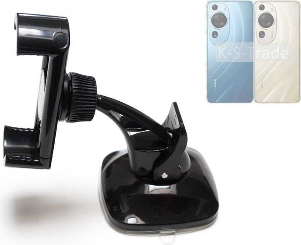 K-S-Trade kompakte Handy-Halterung Windschutzscheibe kompatibel mit Huawei P60 Pro Armaturenbrett schwarz Autohalterung KFZ Halter Scheiben-Halterung