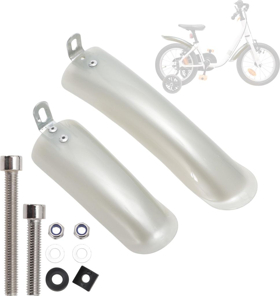 Fahrrad Schutzbleche Set, Fahrrad Reifen Schutzbleche Vorne Und Hinten, Fahrrad Schutzblech, Schutzblech Für 12 Zoll Rennrad Mountainbike, Silberf...