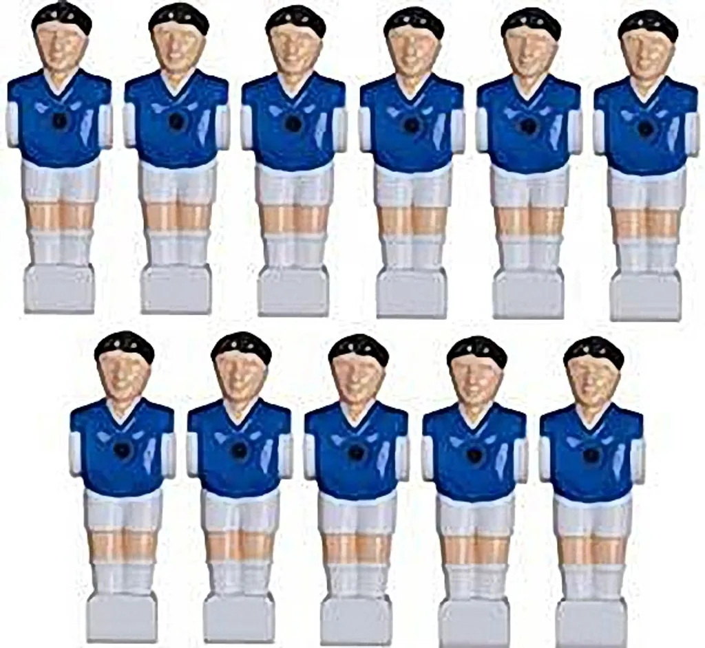 Joueurs de Baby-foot 16 mm Résistants Bleu et Blanc - Kit de 11 Unités