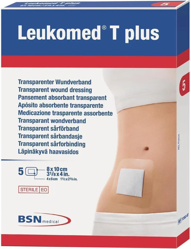 BSN Leukomed T plus Medicazione trasparente per ferite 5 pezzi 20 x 10 cm