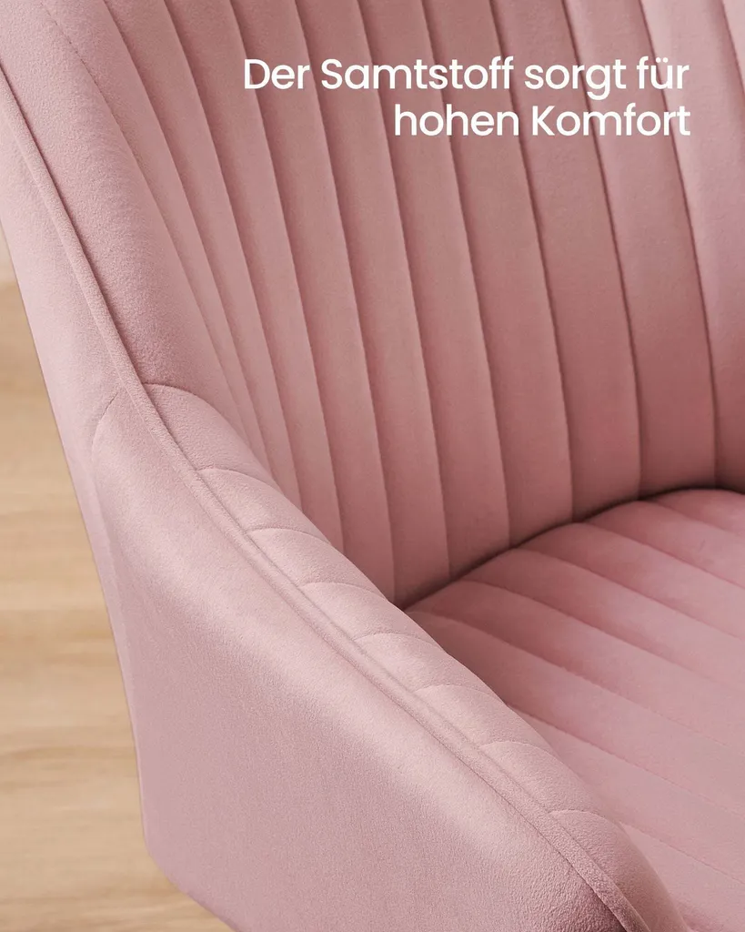 Fauteuil de Lecture Velours Rose - Siège Confortable pour Chambre Rootz