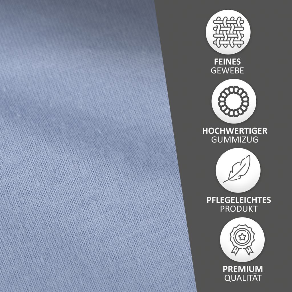 Spannbettlaken Jersey 180-200x200 Hellblau 100% Baumwolle Produktbild 4