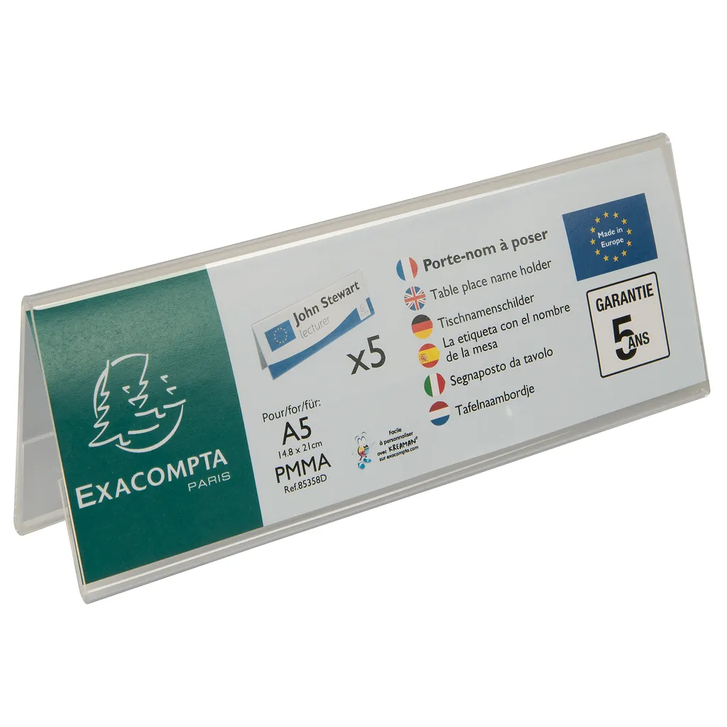 Chevalet de Table A5 Cristal 85358D - Solution Affichage Double Face - 3