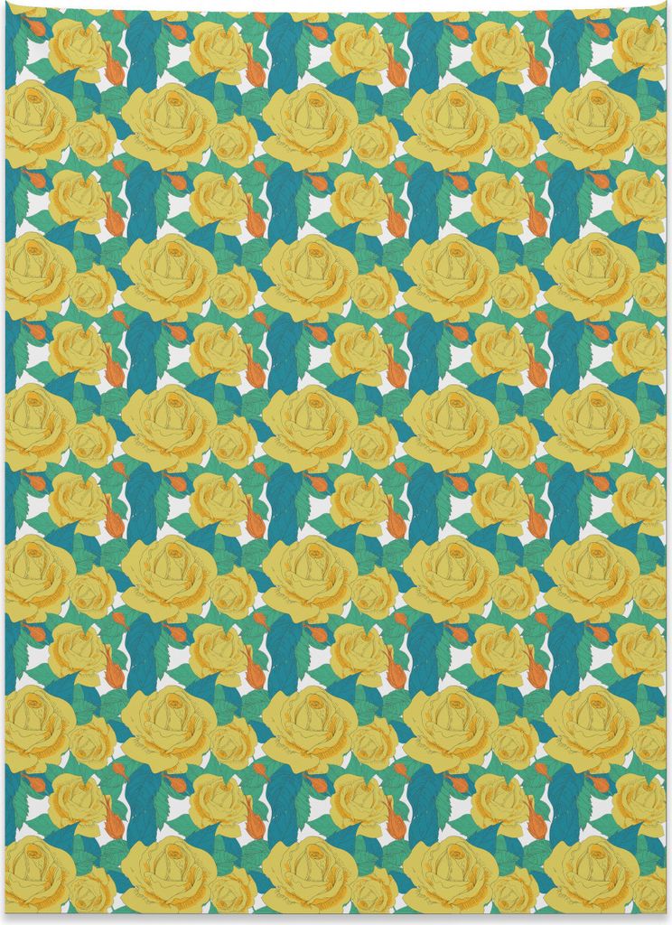 Abakuhaus Garten-Kunst Wandteppich, Frühlings-Rosen-Blumenstrauß aus Weiches Mikrofaser Stoff Kein Verblassen Klare Farben Waschbar, 110 x 150 cm...