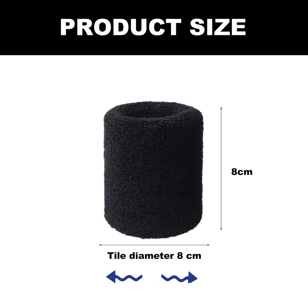 Schweißbänder Set 2-4 Stück - Frotee Sportarmbänder Schwarz Für Fitness