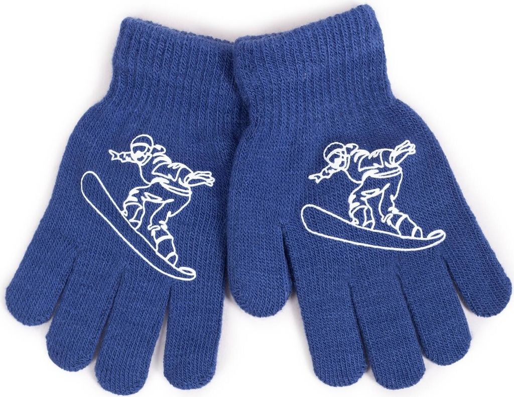 Blaue Fünffinger-Snowboarder-Handschuhe für Jungen 12 YOCLUB