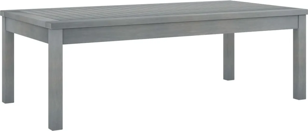 Table basse de salon pour apéritif, meuble en acacia gris ZMH 100cm