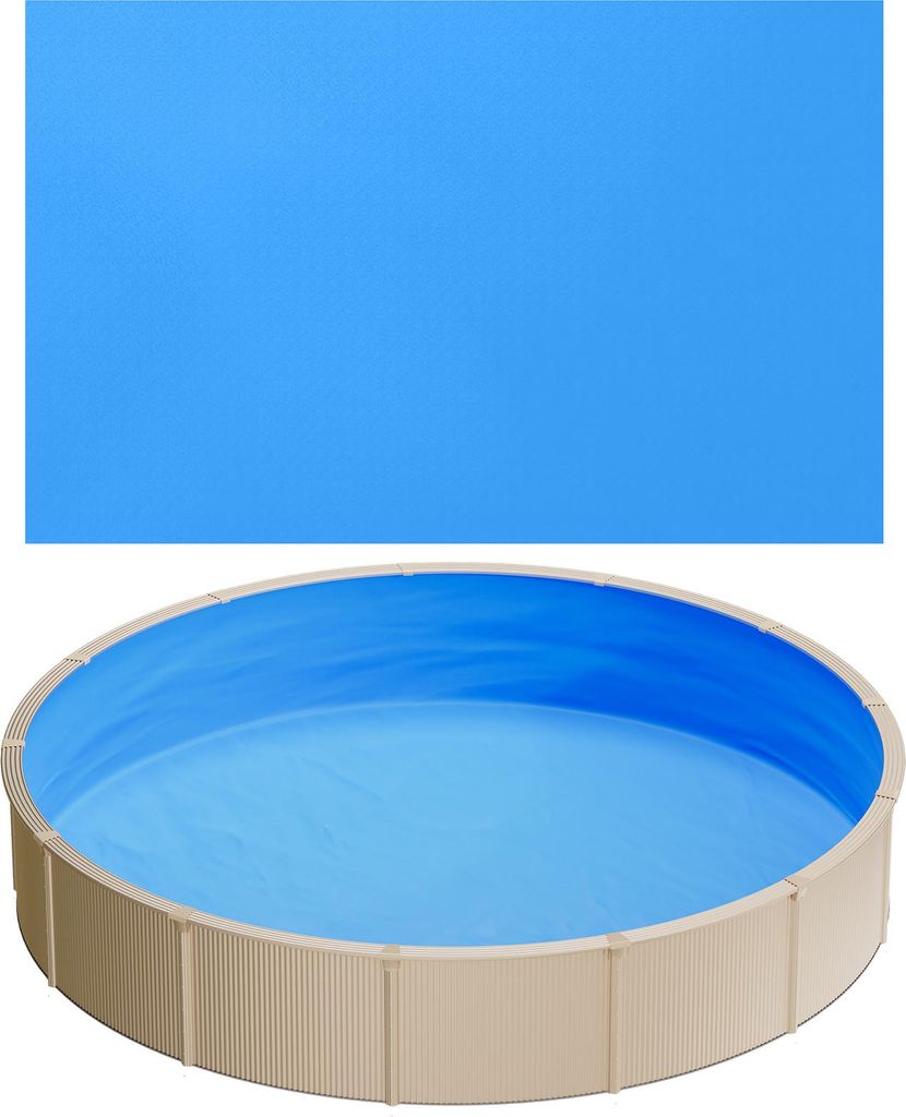 SucceBuy Poolinnenfolie 3,6 m, PVC-Folie für 90 cm Wandhöhe, Ersatzfolie mit 0,6 mm Stärke, Überlappende Schwimmbadfolie, Austauschfolie für A...