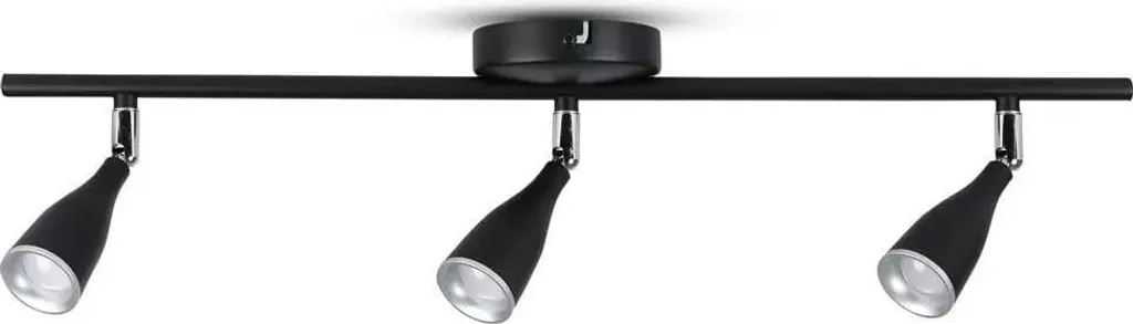 Rampe de Spots LED 13,5W 1000lm en métal noir-chromé blanc chaud