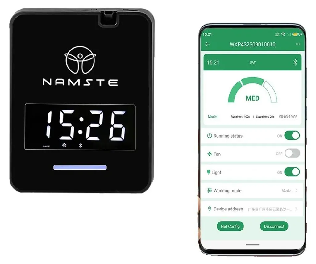 Solution anti-odeur diffuseur de parfum mural Wi-Fi noir modèle 001