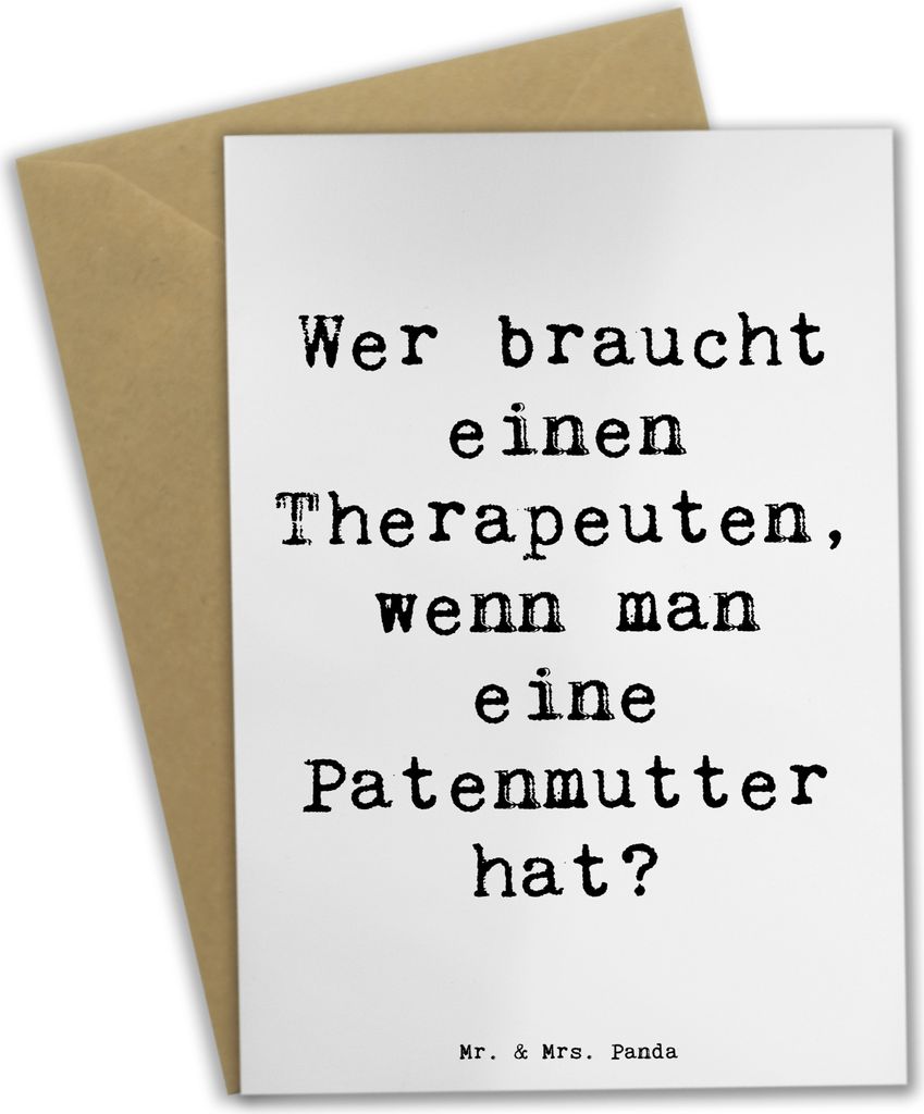 Mr. & Mrs. Panda Beileidskarte Spruch Liebe Patenmutter - Weiß - Geschenk, glückwunschkarten, Familienmitglieder, Fürsorge, Familienbindung, wei...