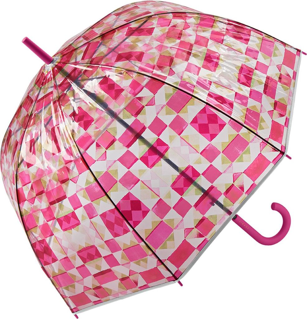 ESPRIT Stockregenschirm Regenschirm Long AC Domeshape Transparent Kaleidoscope transparent