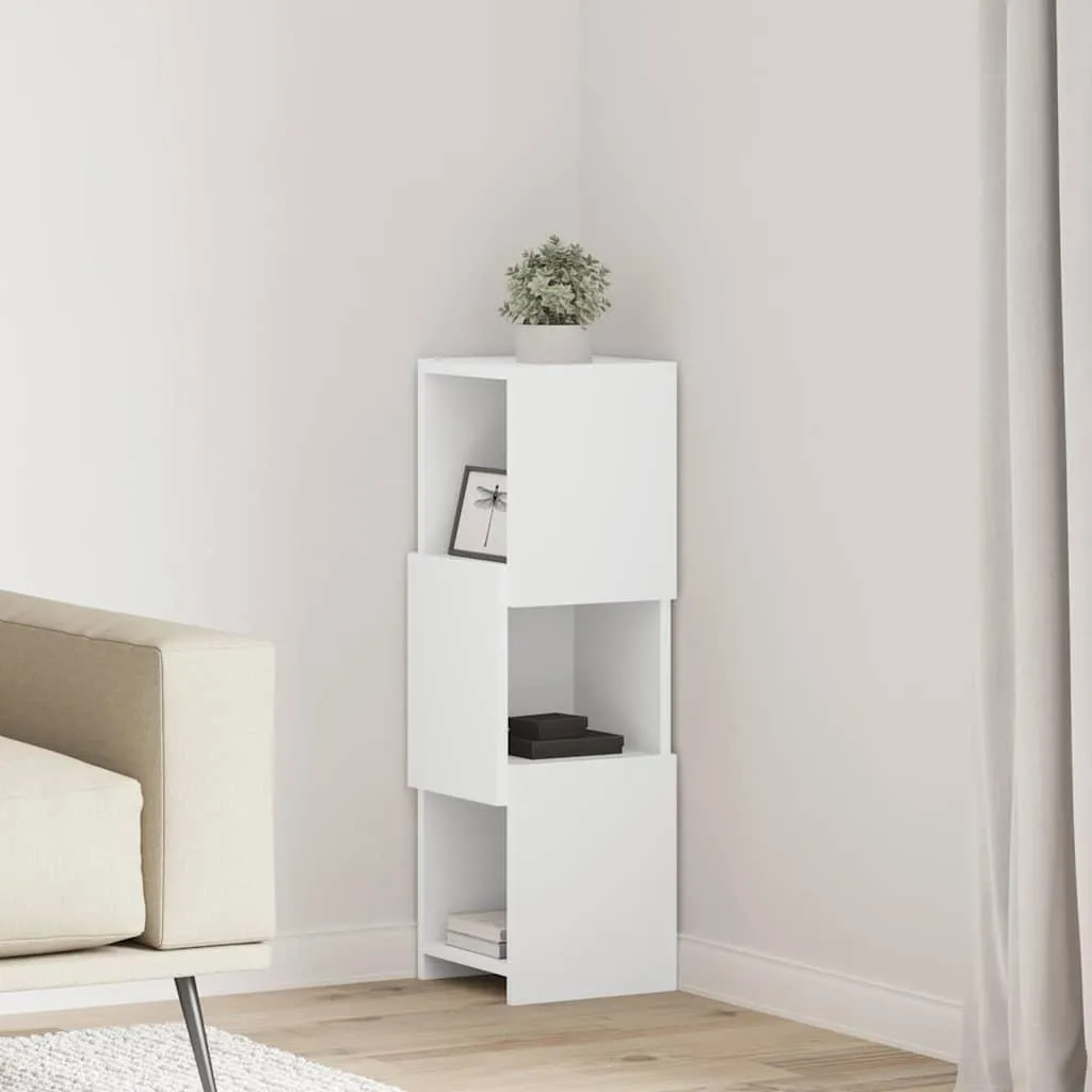 Cassettiera Bianca Angolare in Legno 80cm | Stile Classico CC2923