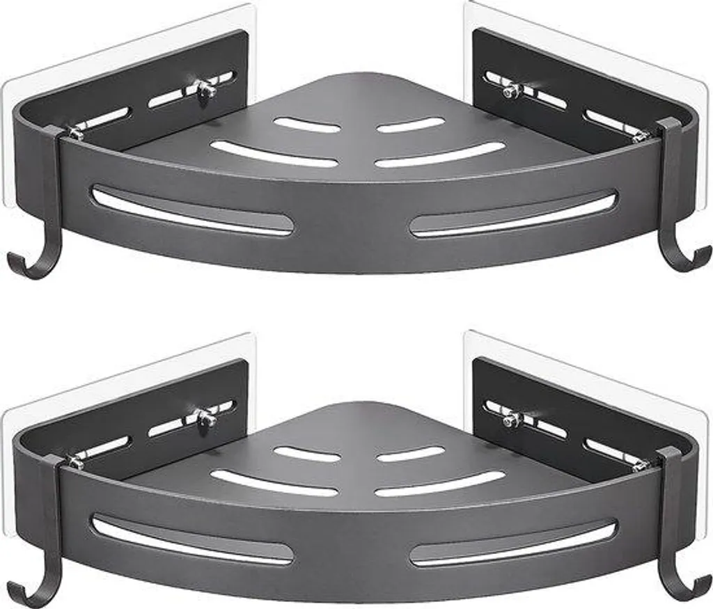 Étagère de douche anti-rouille en aluminium gris, fini le désordre en salle de bain