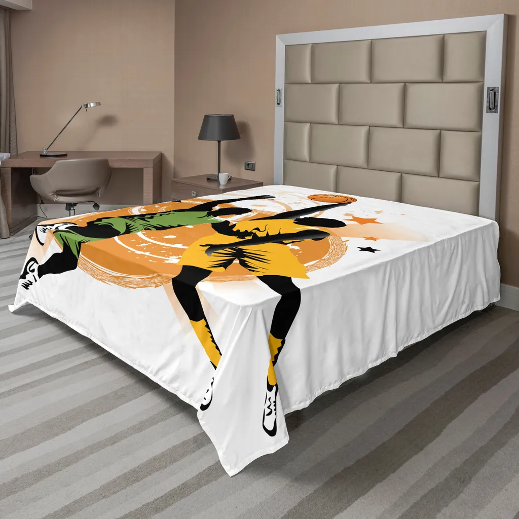 Drap de lit Basketball Décoratif et Confortable 244x205 cm ABAKUHAUS