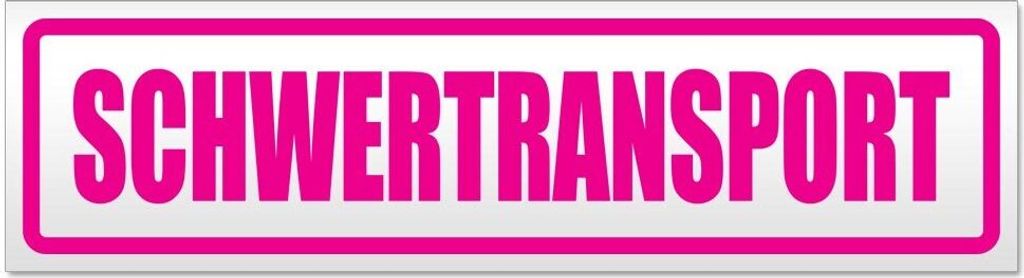 Kiwistar - Autoaufkleber - Pink - 60 x 16 cm - Schwertransport - Hinweis Aufkleber Sticker für Auto, Kfz, Fahrrad, PKW, LKW