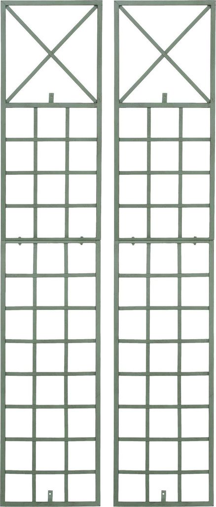 2-teiliges Klettergerüst-Set – Gartenschema – handgefertigte & stabile Ausführung | Farbe: Antikgrün