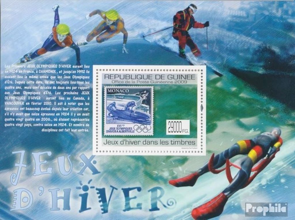 Briefmarken Guinea 2009 Mi Block 1776 (kompl. Ausgabe) postfrisch Winterspiele auf Briefmarken