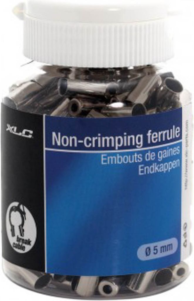 XLC BR-X10 Endkappe für Bremsaussenhülle Innen Ø 5,0mm, silber (200er Pack)