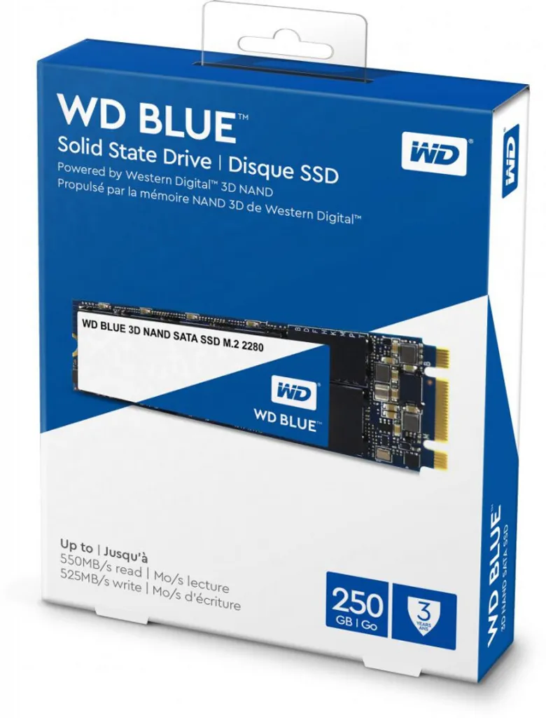 Mise à niveau rapide SSD M.2 : Western Digital Blue 3D 250 Go SATA