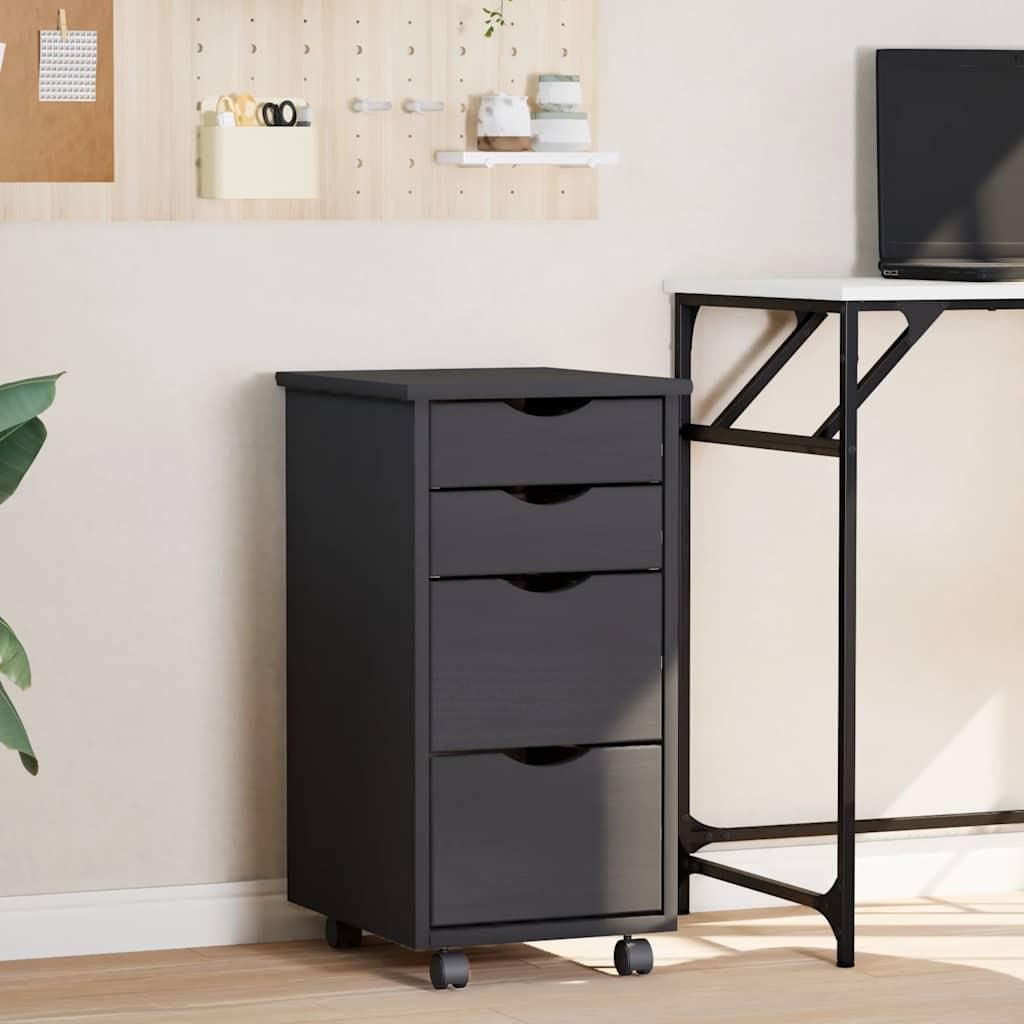 vidaXL Armadio a rotelle con cassetti MOSS Grey in legno di Immagine del prodotto 
