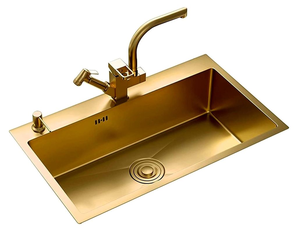 Vielseitige Edelstahl-Küchenspüle, Einzelspüle mit Wasserfall, ideal für Bars, Balkone und Wohnungen
