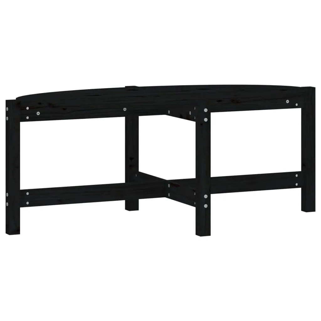 SYFAX™ Tavolino da Salotto Nero 118x63x45 cm in Legno Massello di Pino
