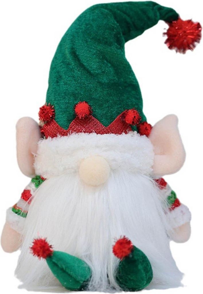 12,6 Zoll großer, beleuchteter Weihnachtswichtel aus Plüsch, handgefertigt, kleiner, leuchtender schwedischer Wichtel, batteriebetrieben, winterl...