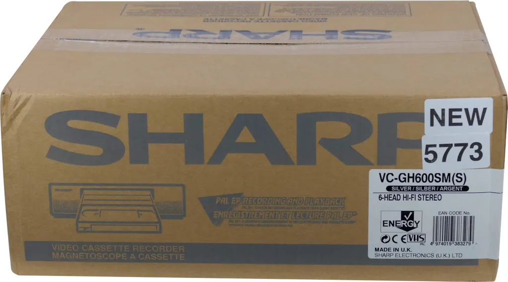 Sharp VC-GH600SM(S) Magnétoscope VHS Argent Neuf en Emballage d'Origine