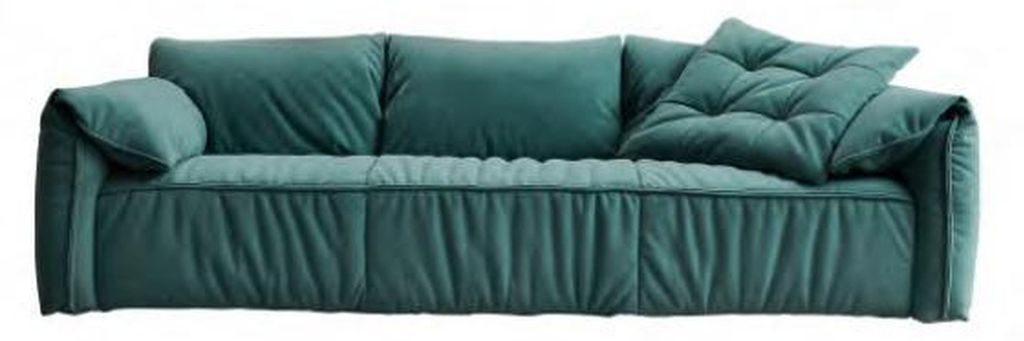 Blauer Dreisitzer Wohnzimmer Sofas 3-Sitzer Couch Textil Möbel Stoff Sofas