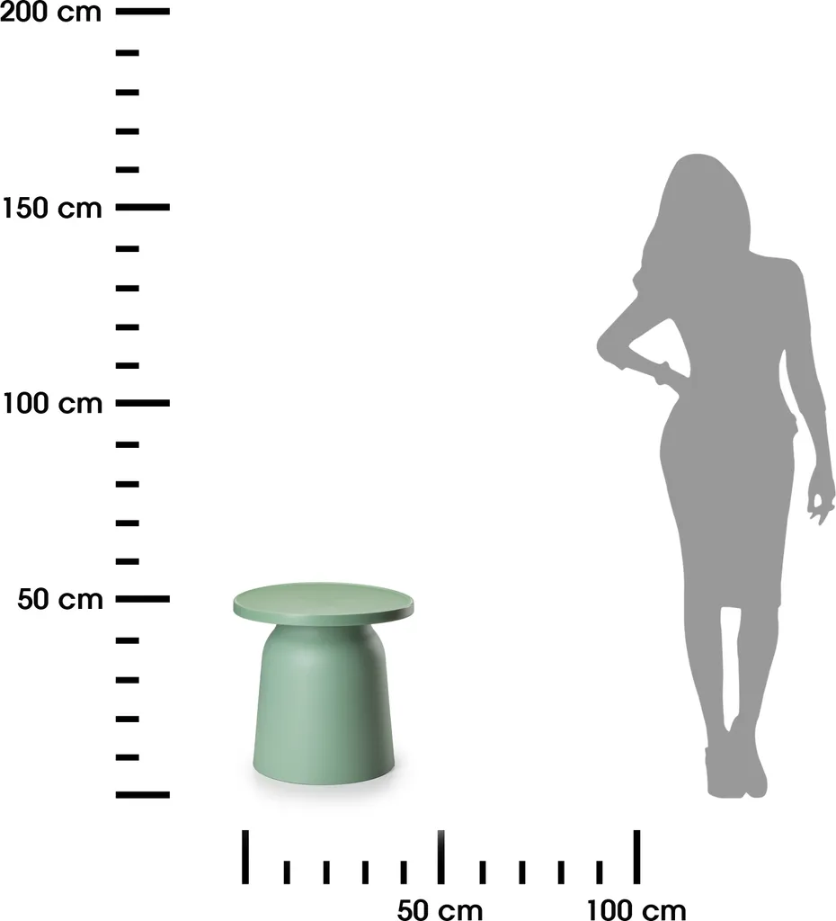 Table basse durable verte OTTO1 résistante à l'eau pour petit espace