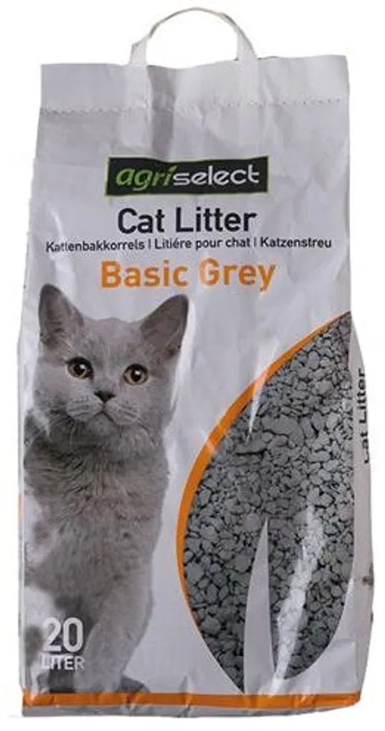 Poubelle litière chat pour appartement Agriselect Basic grise compacte