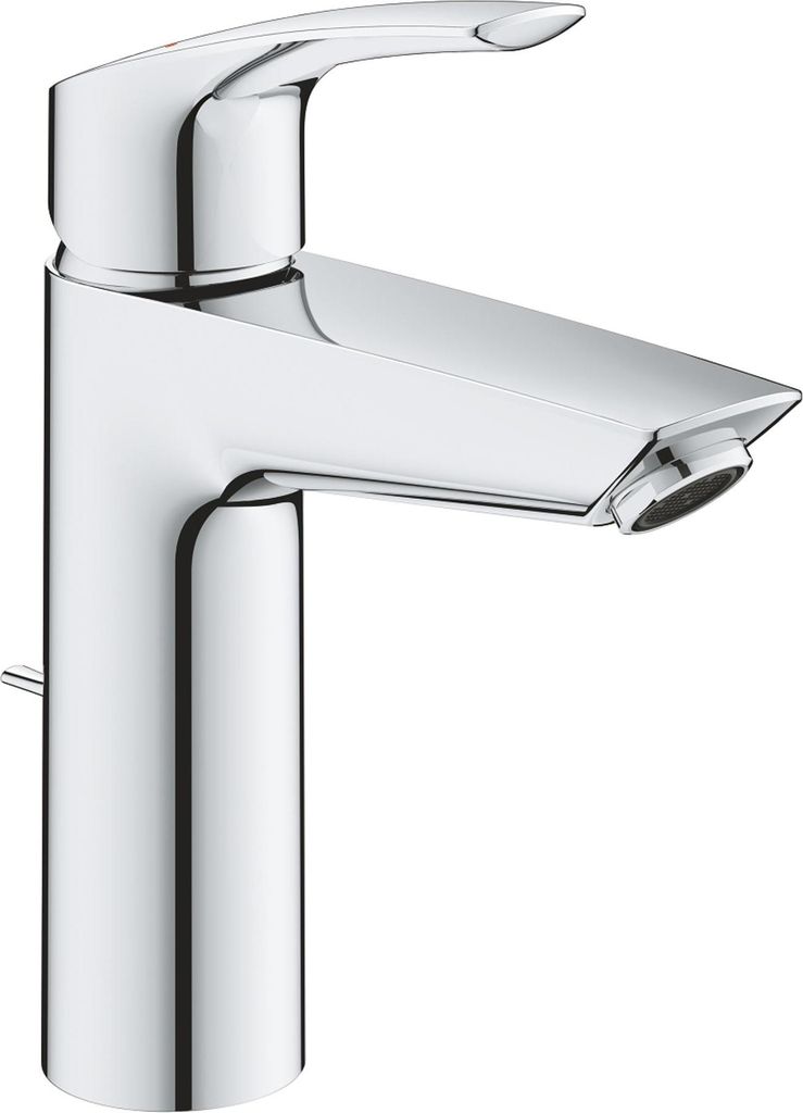 Grohe Eurosmart Einhand-Waschtischbatterie, M-Size, Ausladung 121mm, Zugstangen-Ablaufgarnitur, 23322003