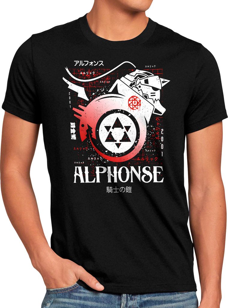 style3 Alphonse Herren T-Shirt fullmetal japan anime cosplay roy brotherhood