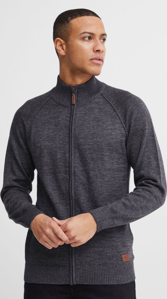 BLEND BHDaniri Herren Strickjacke Cardigan Feinstrick mit Stehkragen Reißverschluss Rippbündchen Baumwollmischung Regular fit