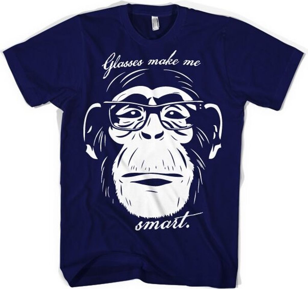 Glasses Makes Me Smart T-Shirt - Medium - Navy