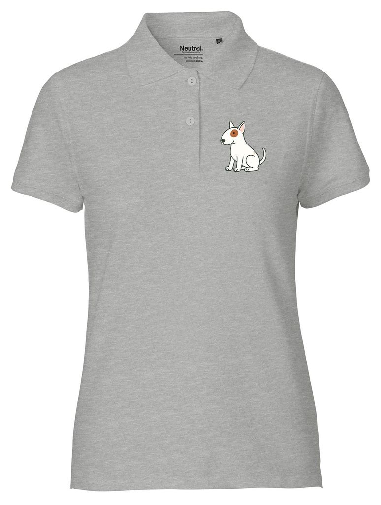 Huuraa Damen Polo Shirt Bullterrier Comic Bulli S Sport Grey Bio Baumwolle Fairtrade Poloshirt Geschenkidee