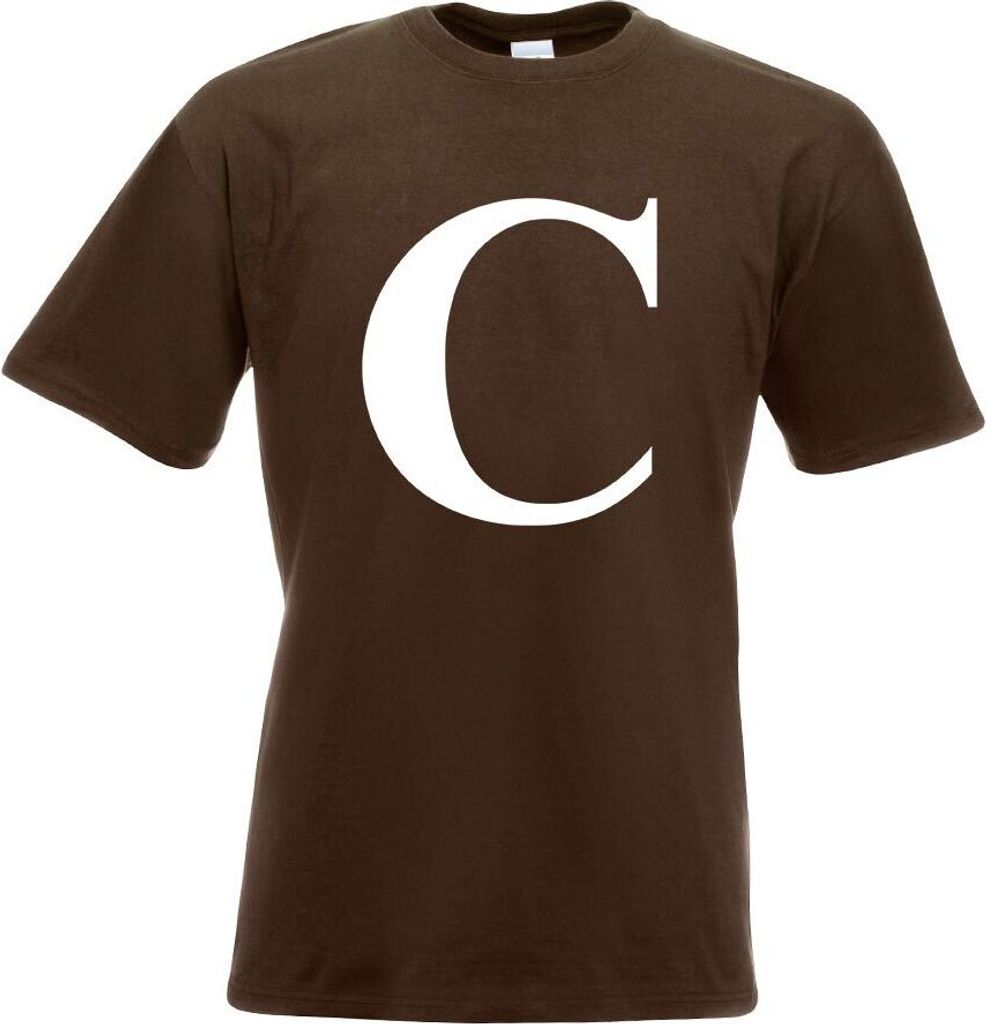 Kiwistar - T-Shirt - Chocolate - Buchstabe C - Alphabet Motiv Bedruckt Funshirt Design Print - mit Motiv Bedruckt - Funshirt Design - Sport - Freiz...