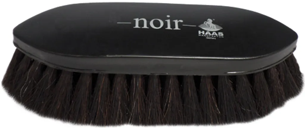Brosse de pansage Haas Noir Grande pour lustrer la robe du cheval