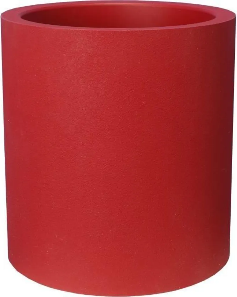 Vase en Granit Rouge 40 - Contenant Rond Résistant au Gel et aux UV