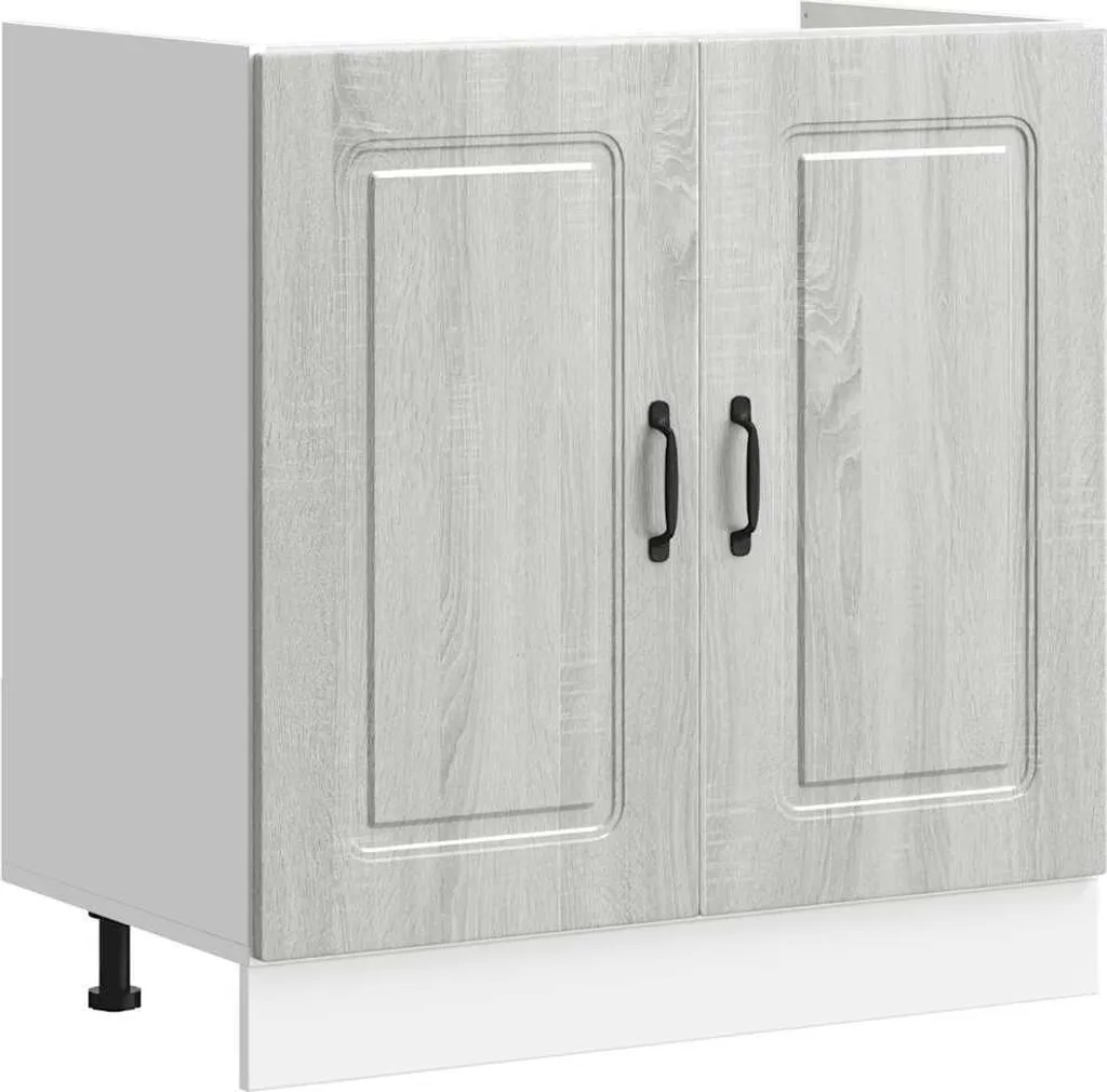 SYFAX Mobile Lavello Kalmar 80cm - Grigio Sonoma per una Cucina Chic
