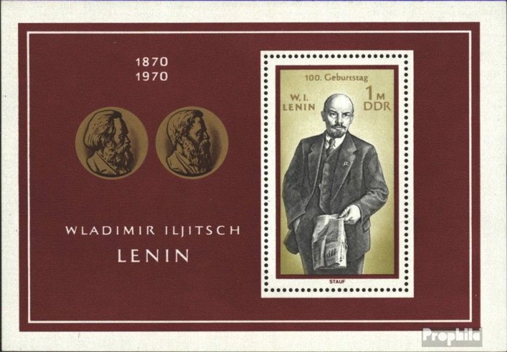 Briefmarken DDR 1970 Mi Block31 (kompl.Ausgabe) postfrisch 100.Geburtstag von Lenin / Bl.31